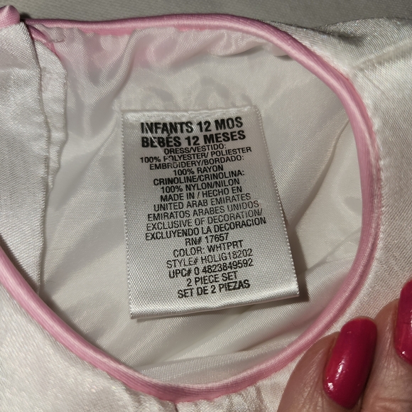 White Dress with Pink Accents - Picture 5 of 6